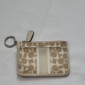 Coach Beige Monogram Key Holder